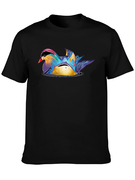 Mandarin Duck Graphic Tee - Stylish Mens Black T-Shirt