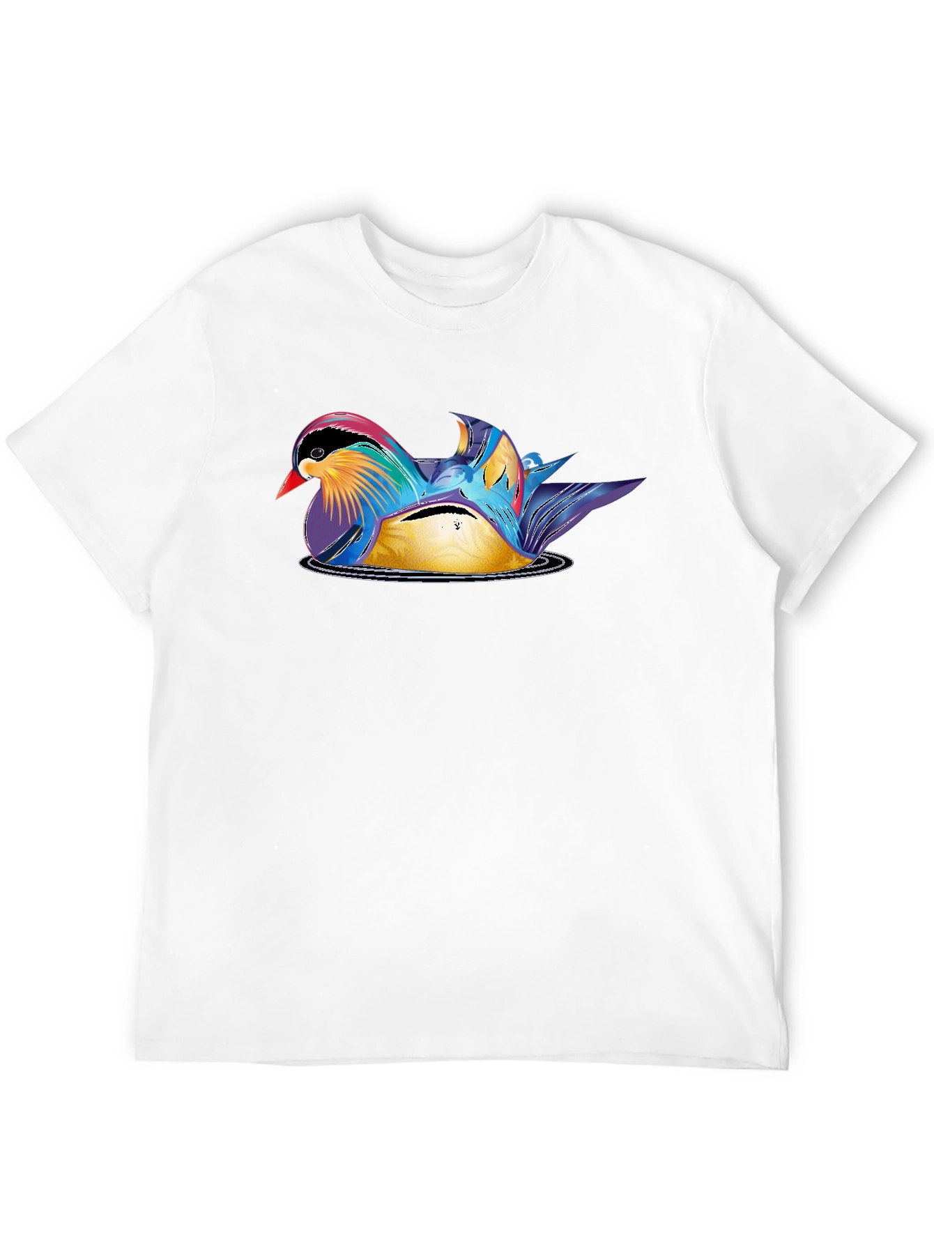 Mandarin Duck Graphic Tee - Stylish Mens Black T-Shirt