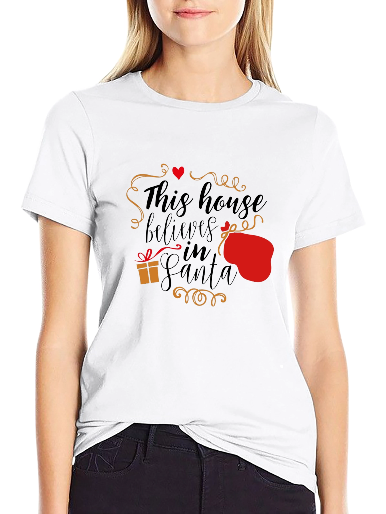 This House Believes in Santa Black T-Shirt