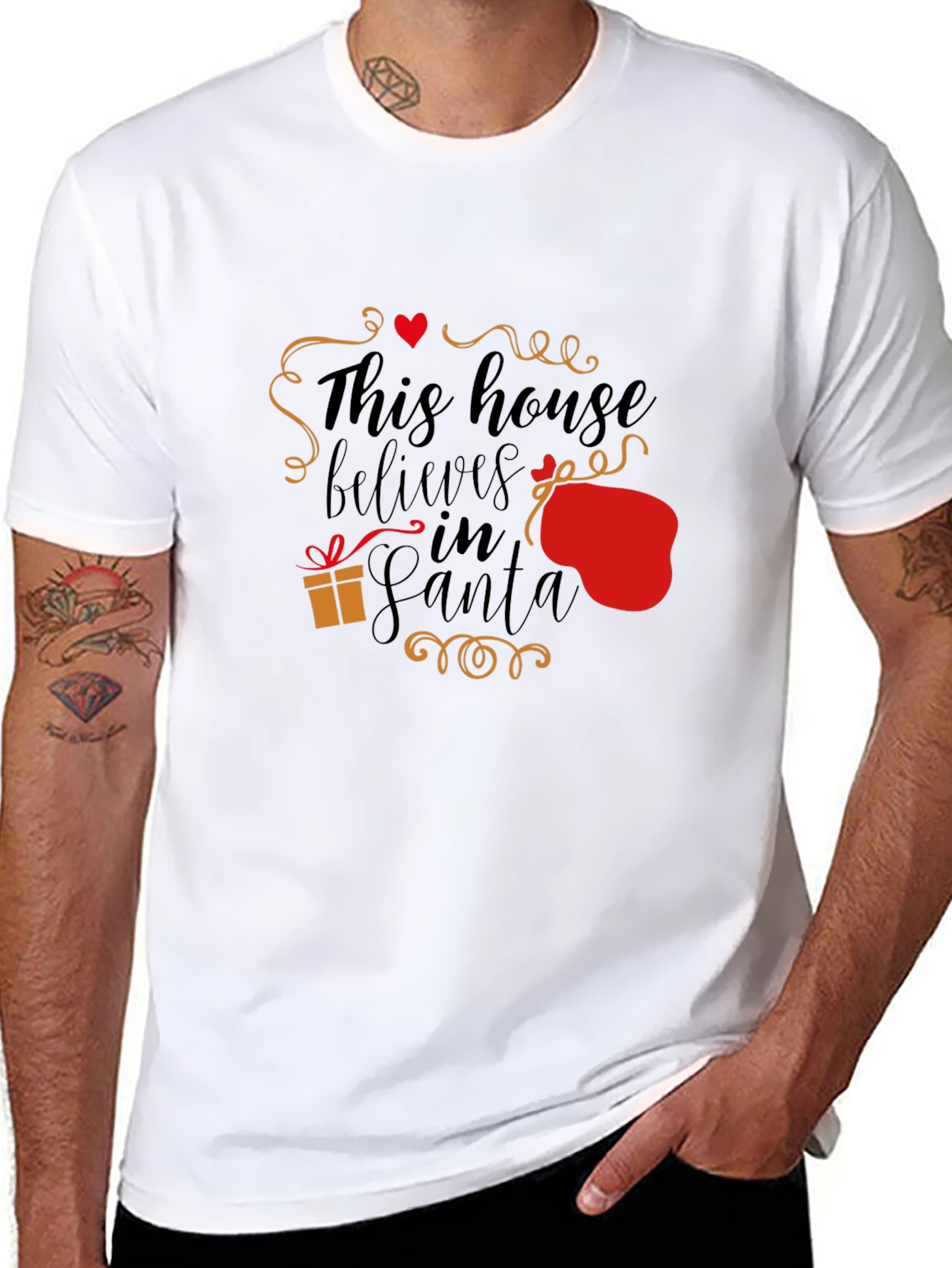 This House Believes in Santa Black T-Shirt