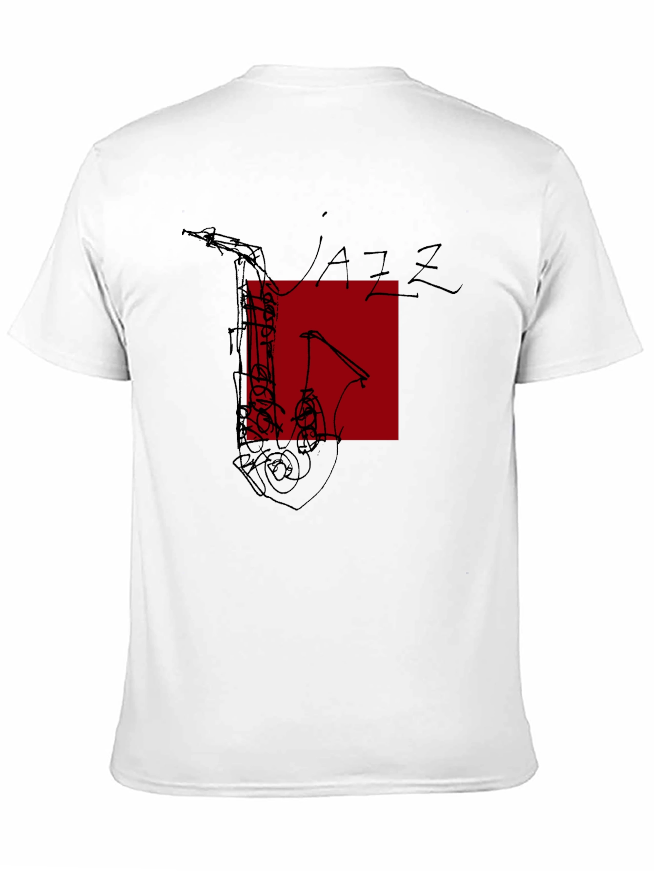 Jazz Music Graphic Tee - Black Saxophone Design