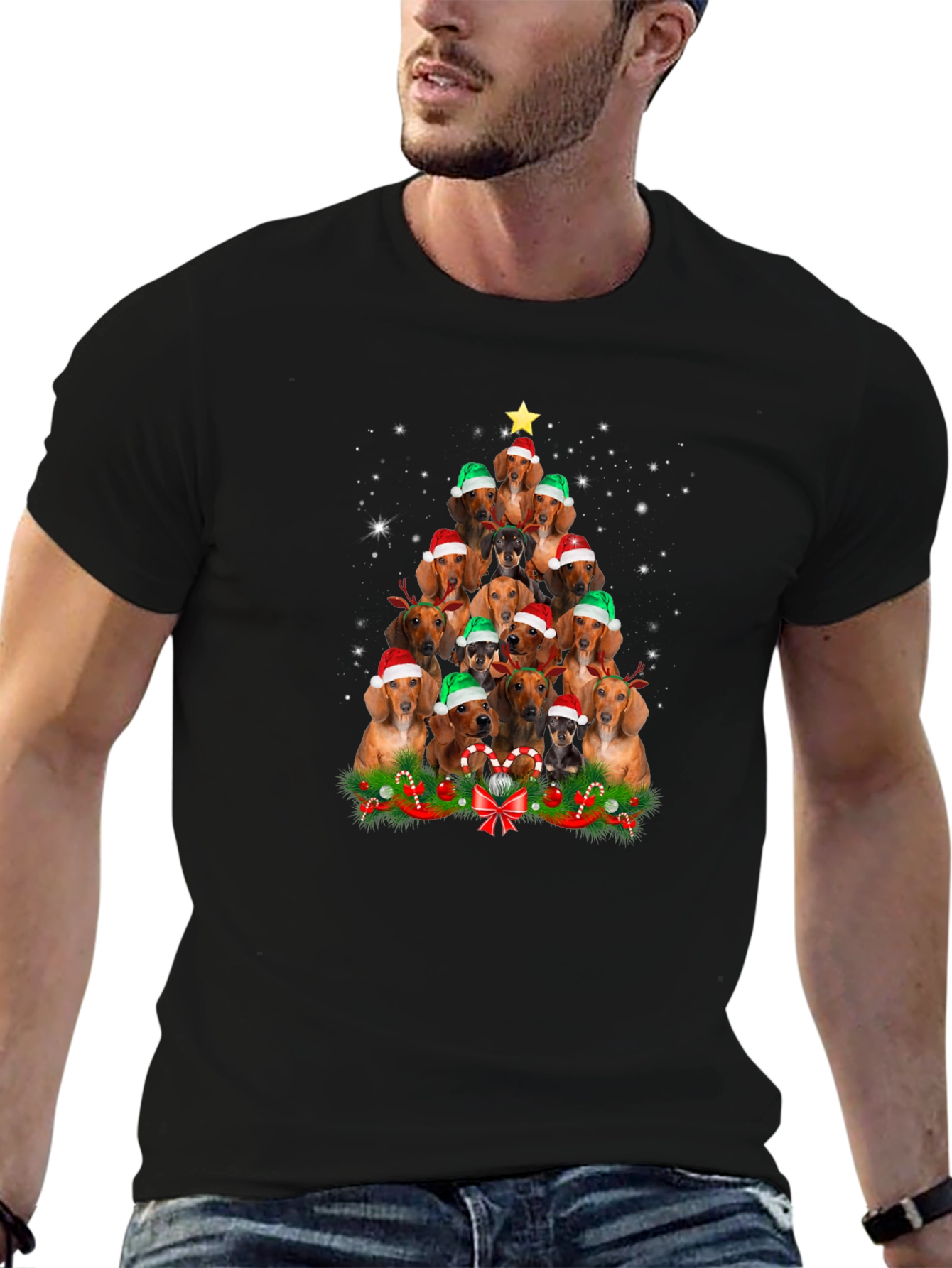 Dachshund Christmas Tree Graphic Tee