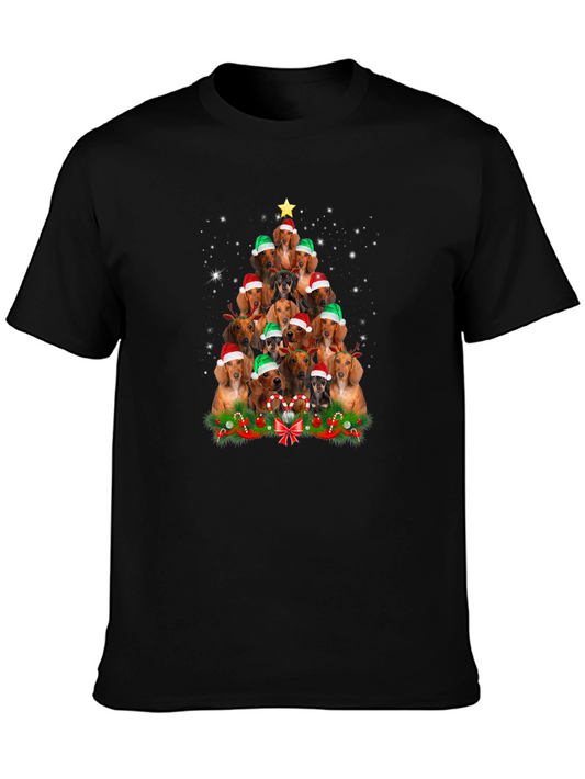 Dachshund Christmas Tree Graphic Tee