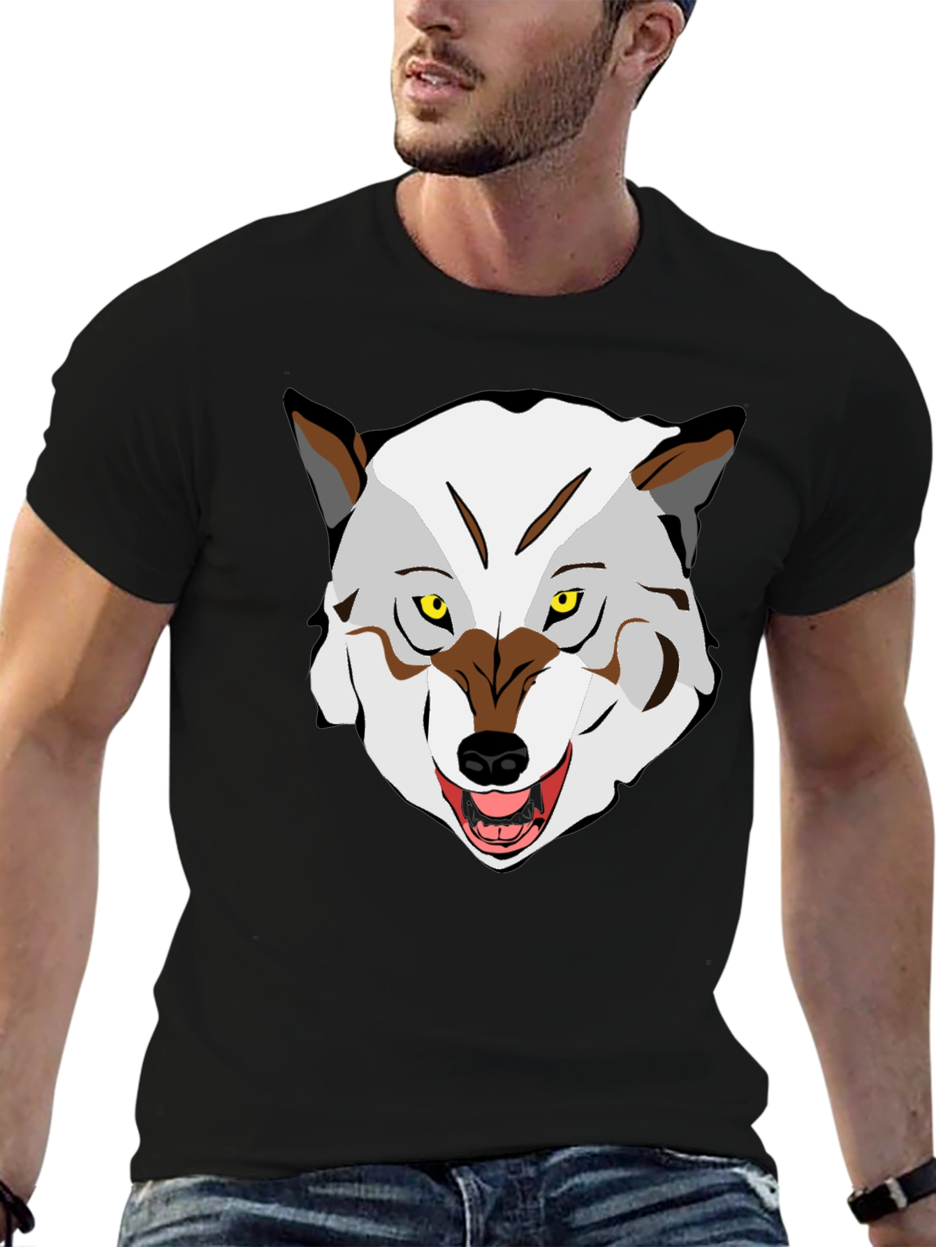 Wolf Graphic Tee - Mens Black T-Shirt