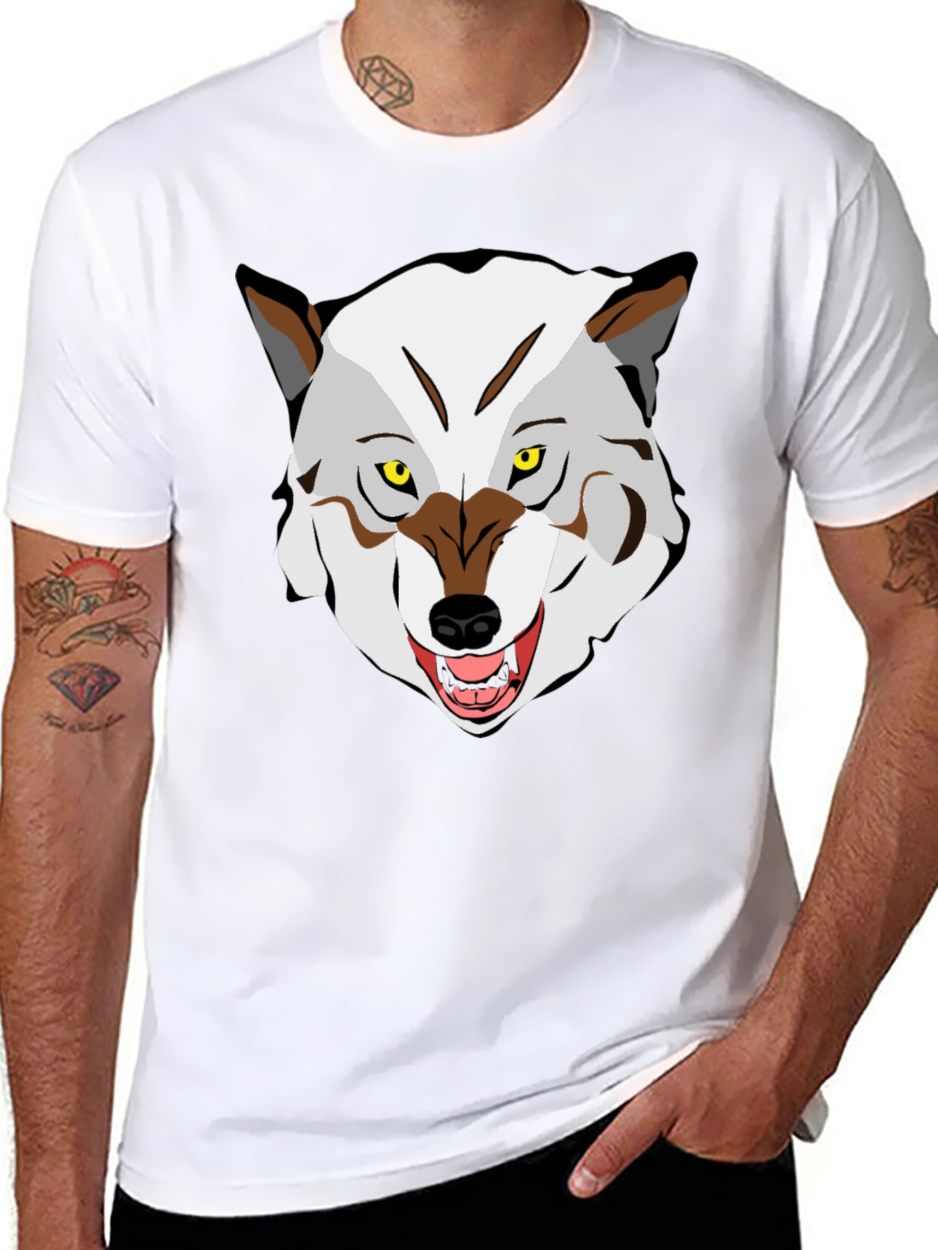 Wolf Graphic Tee - Mens Black T-Shirt
