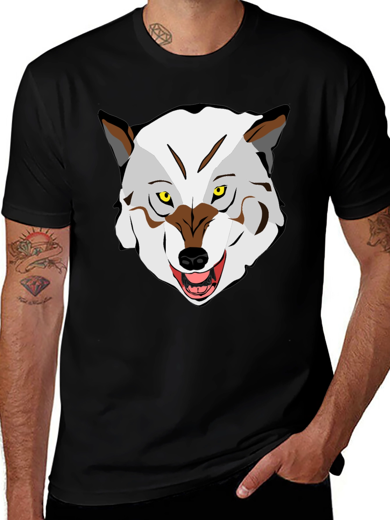Wolf Graphic Tee - Mens Black T-Shirt