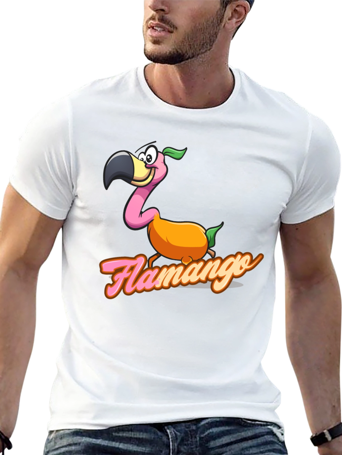 Flamango Graphic Tee - Tropical Fruit Flamingo T-Shirt