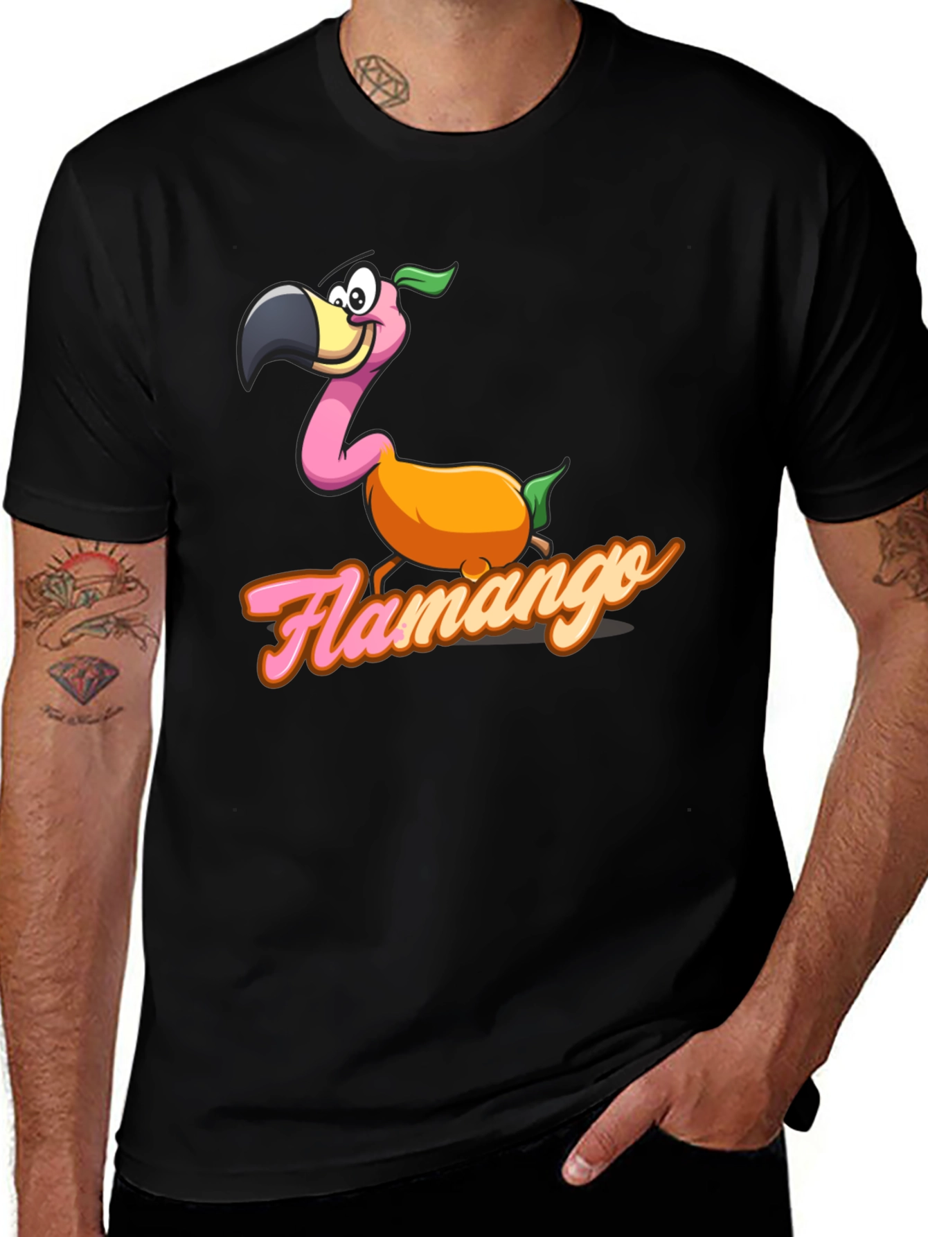 Flamango Graphic Tee - Tropical Fruit Flamingo T-Shirt