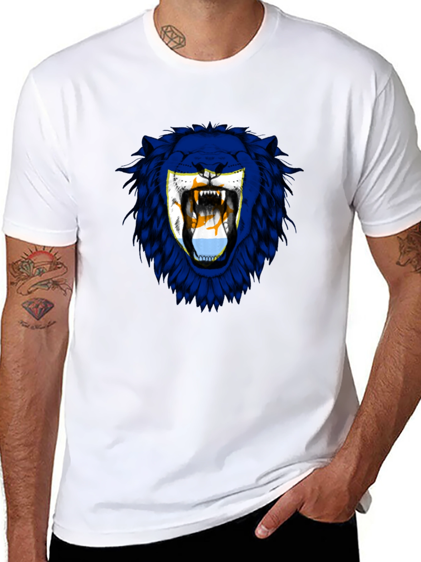 Lion Flag Graphic Tee - Mens Black T-Shirt
