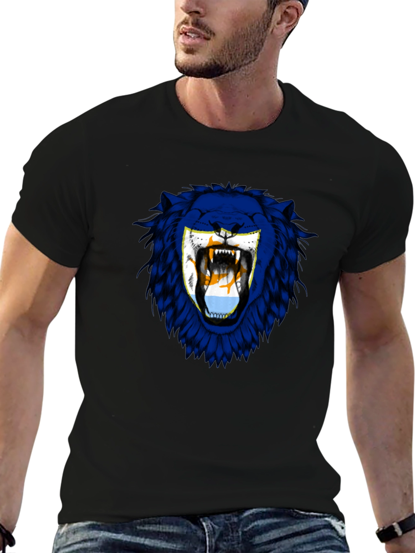 Lion Flag Graphic Tee - Mens Black T-Shirt