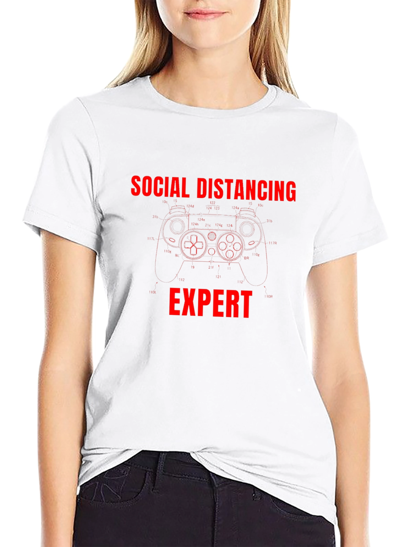 Social Distancing Expert T-Shirt Gamer Gift