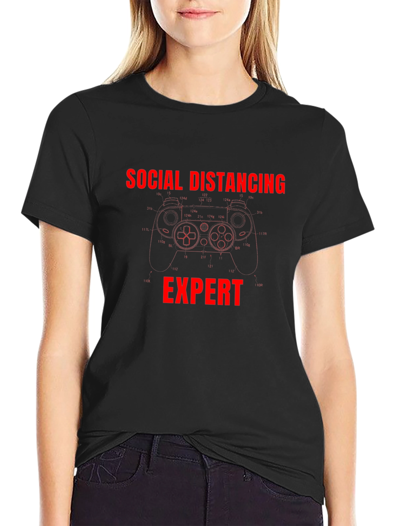 Social Distancing Expert T-Shirt Gamer Gift