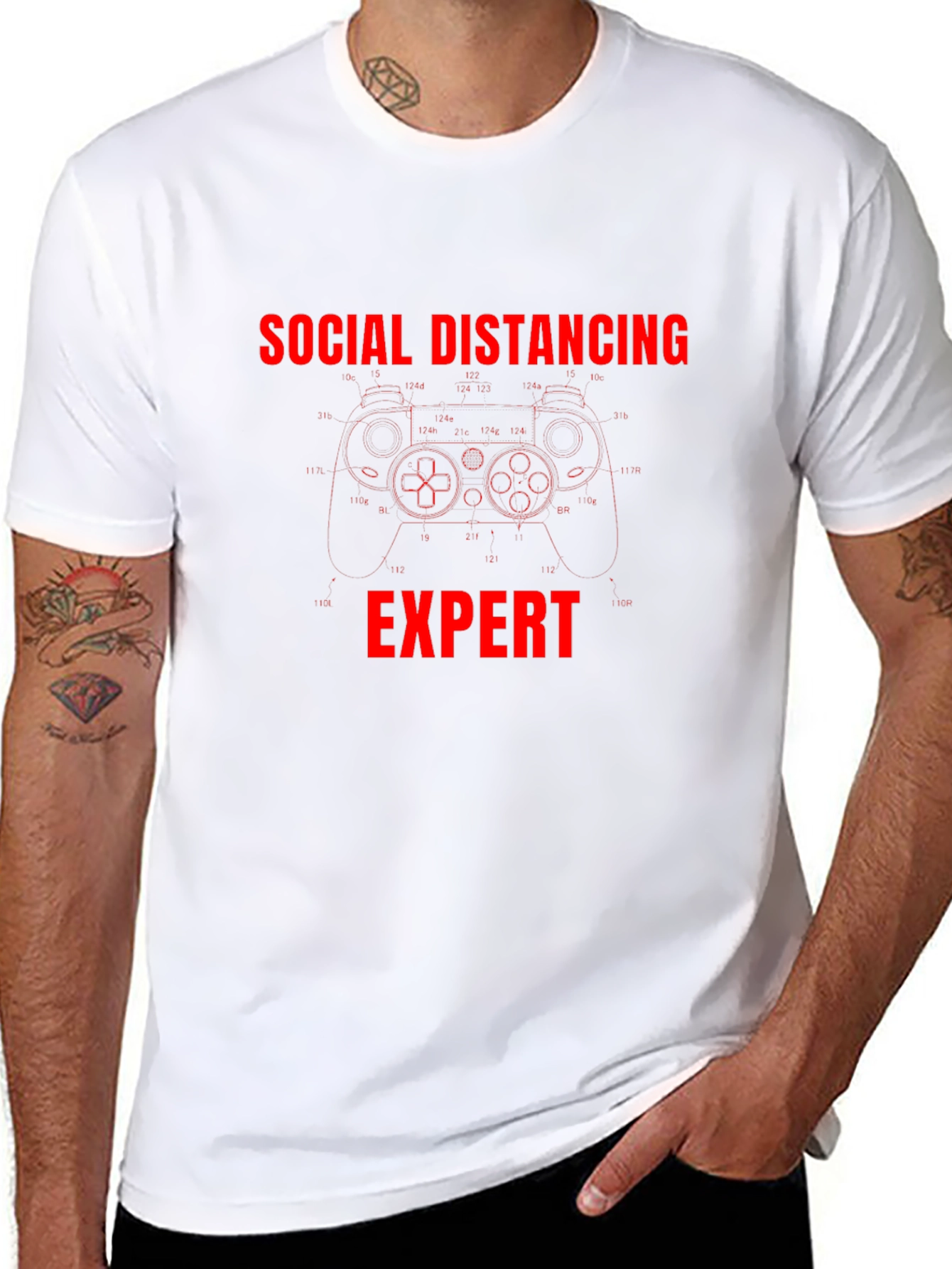 Social Distancing Expert T-Shirt Gamer Gift