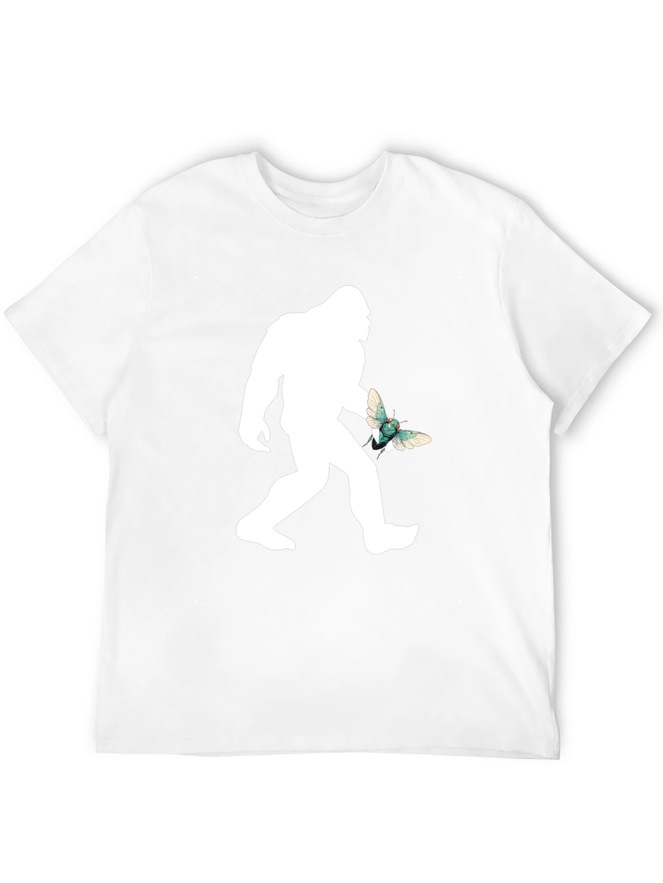 Sasquatch & Butterfly Graphic T-Shirt - Black
