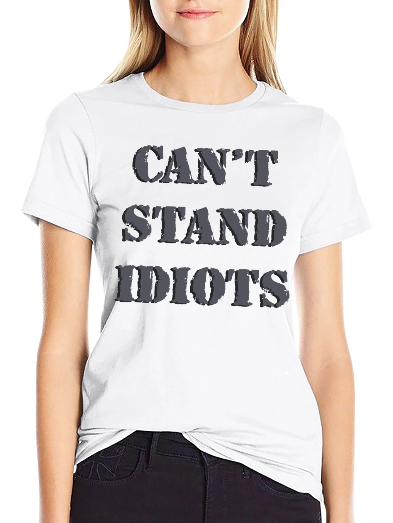 Cant Stand Idiots Black Graphic T-Shirt