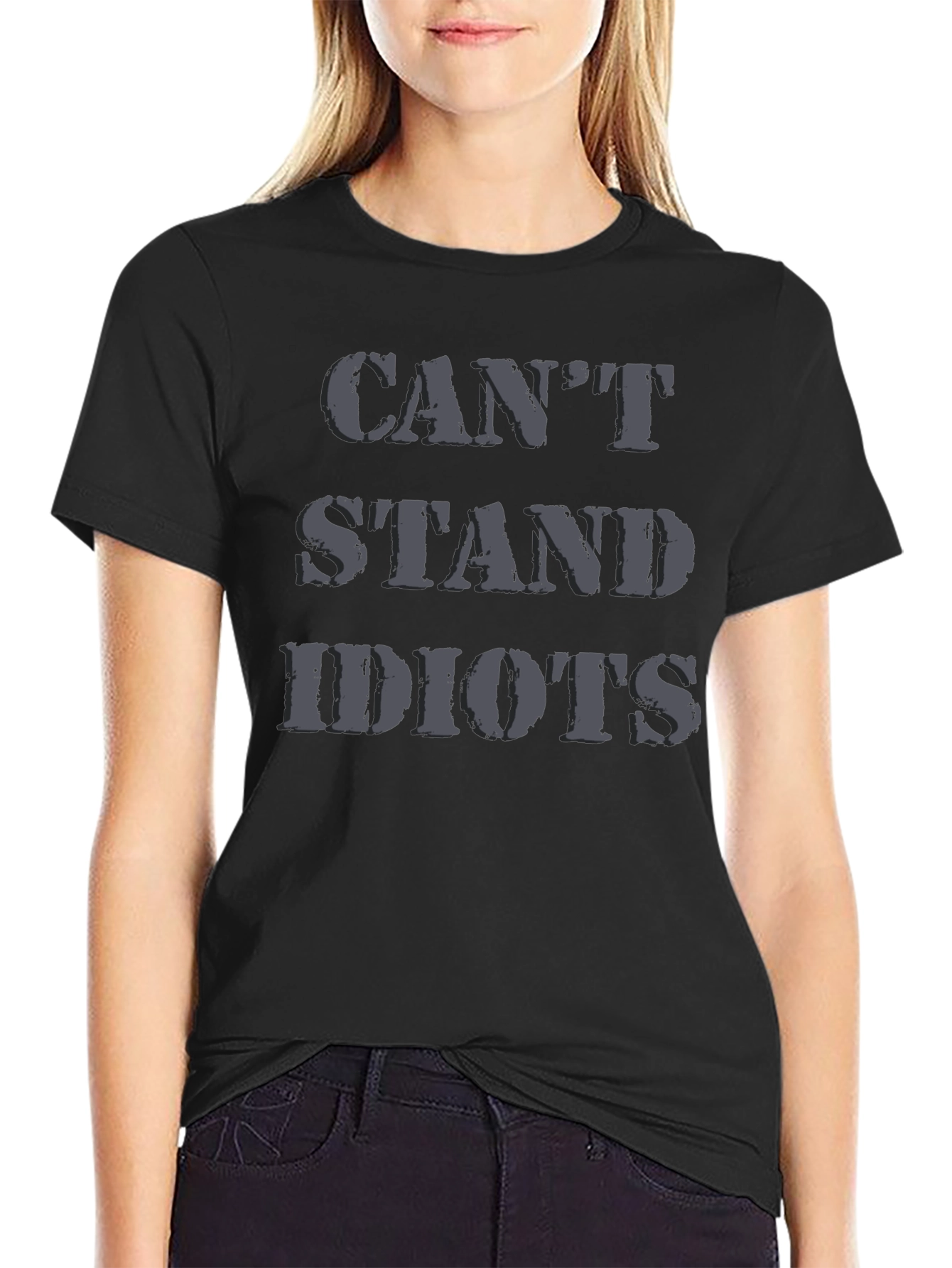 Cant Stand Idiots Black Graphic T-Shirt