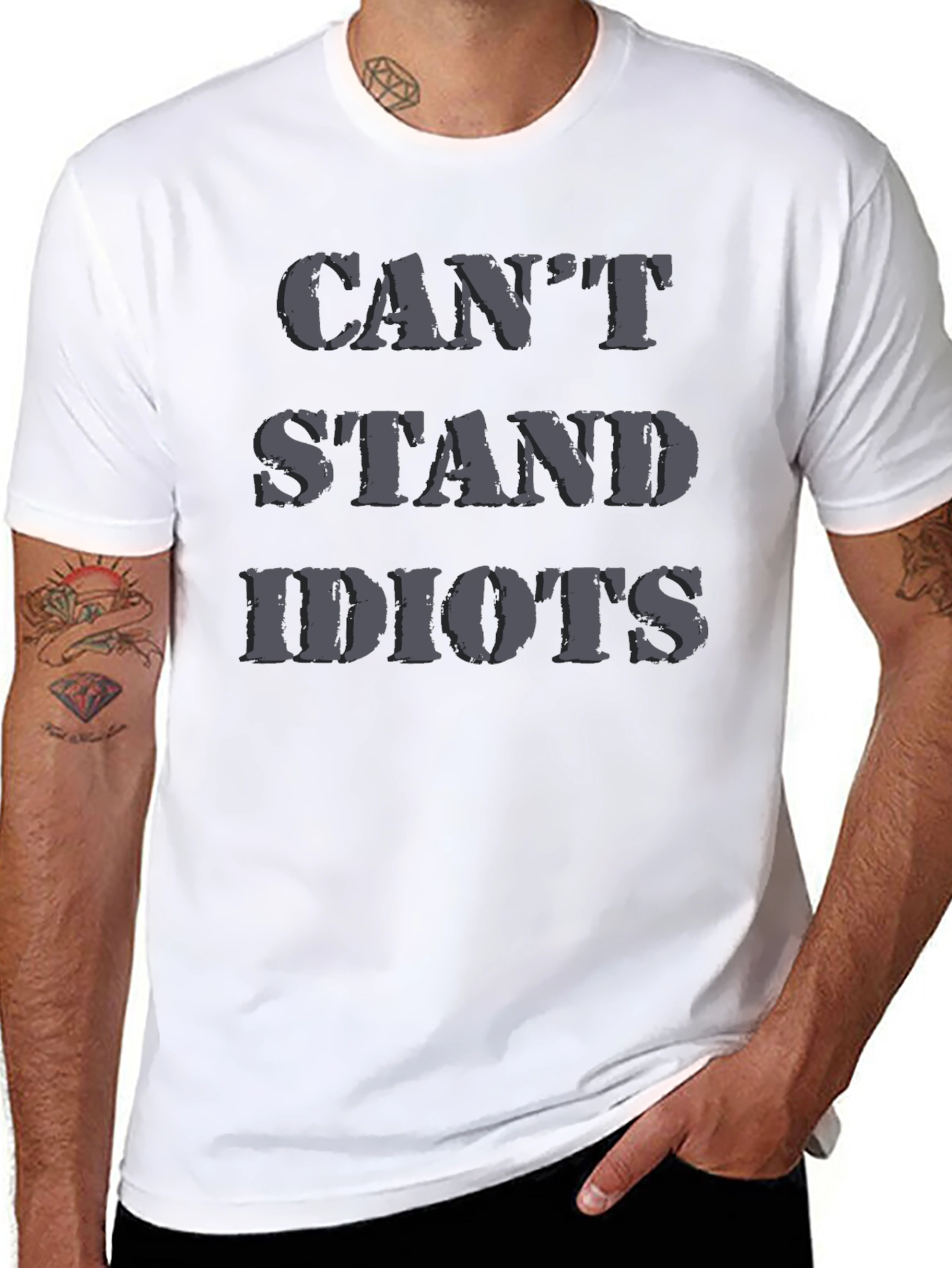 Cant Stand Idiots Black Graphic T-Shirt