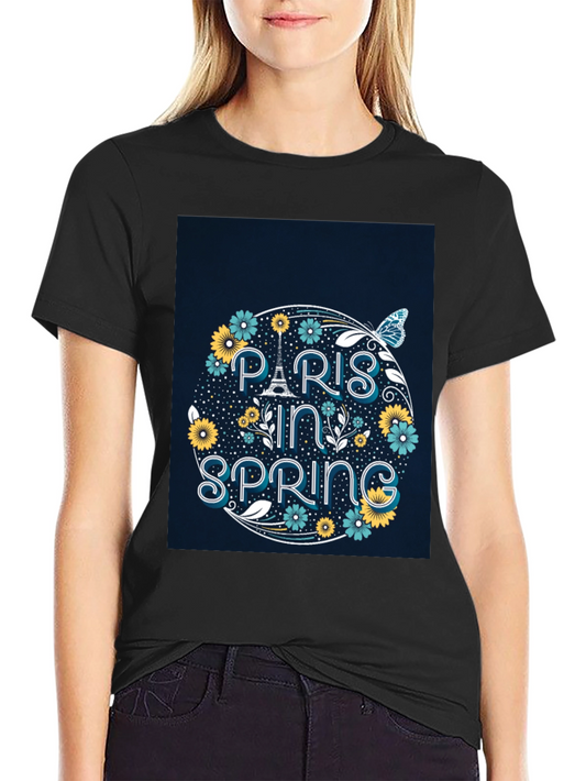 Paris in Spring Graphic Tee - Black