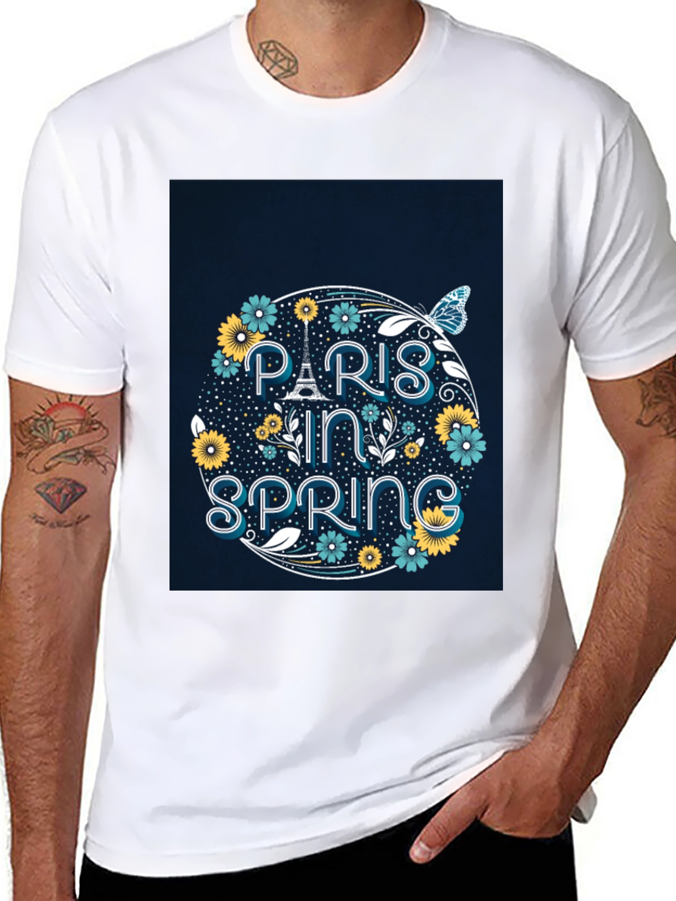 Paris in Spring Graphic Tee - Black