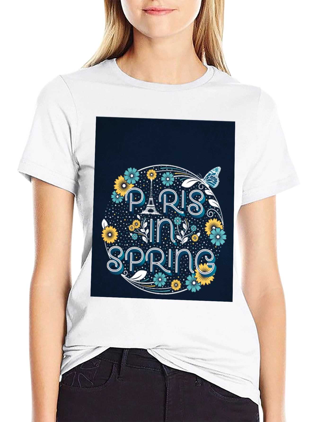 Paris in Spring Graphic Tee - Black
