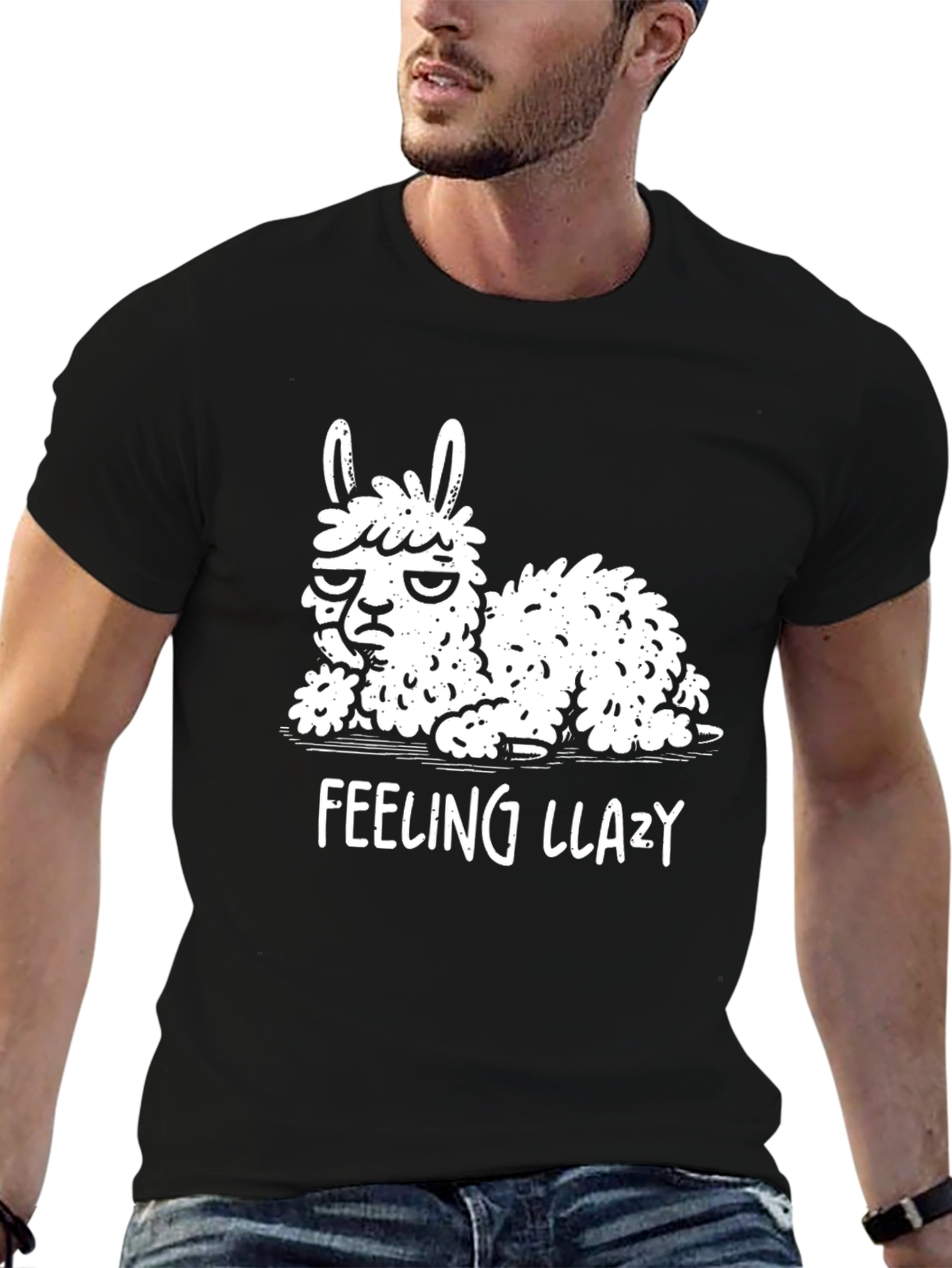 Feeling Llazy Llama T-Shirt - Funny Animal Graphic Tee