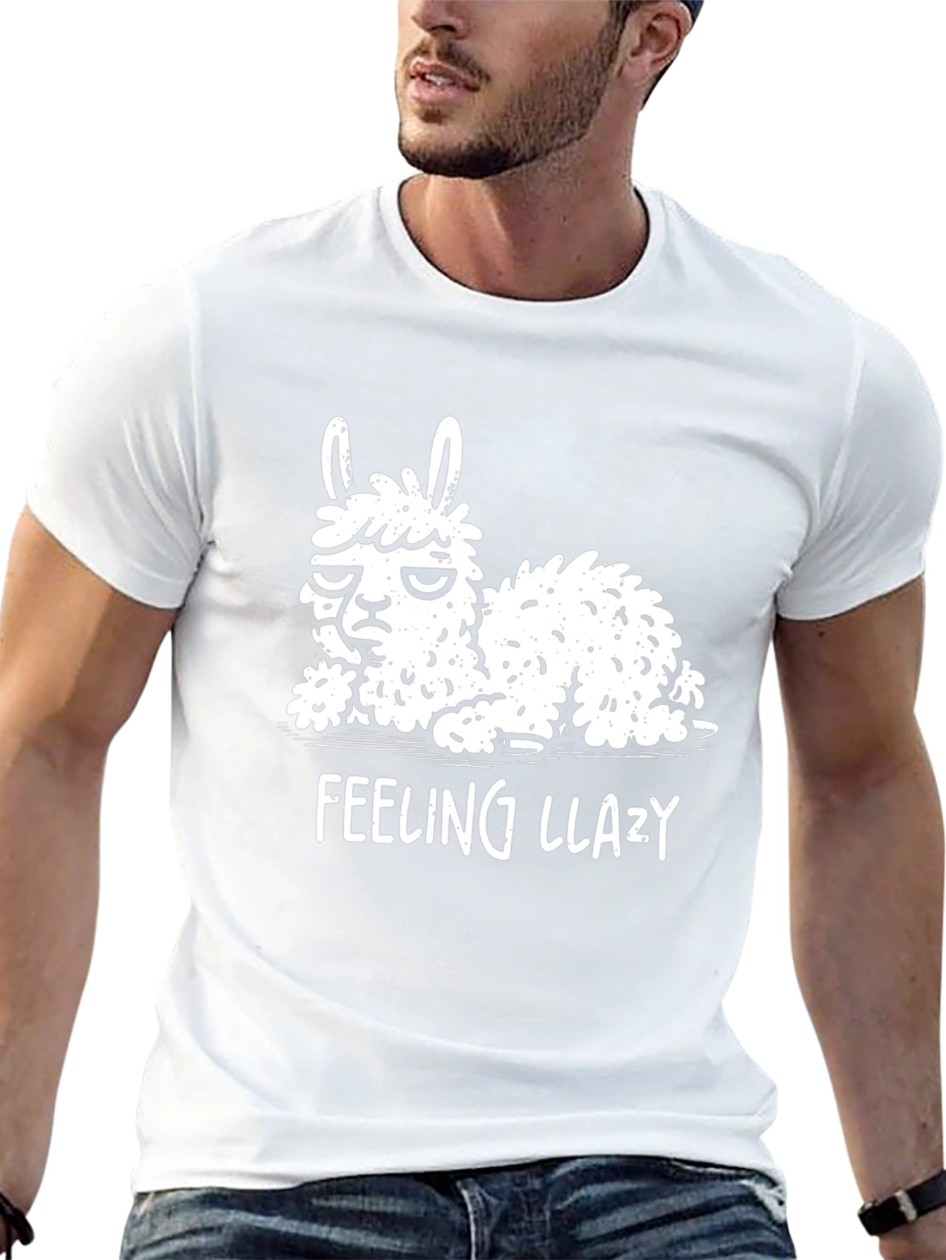 Feeling Llazy Llama T-Shirt - Funny Animal Graphic Tee