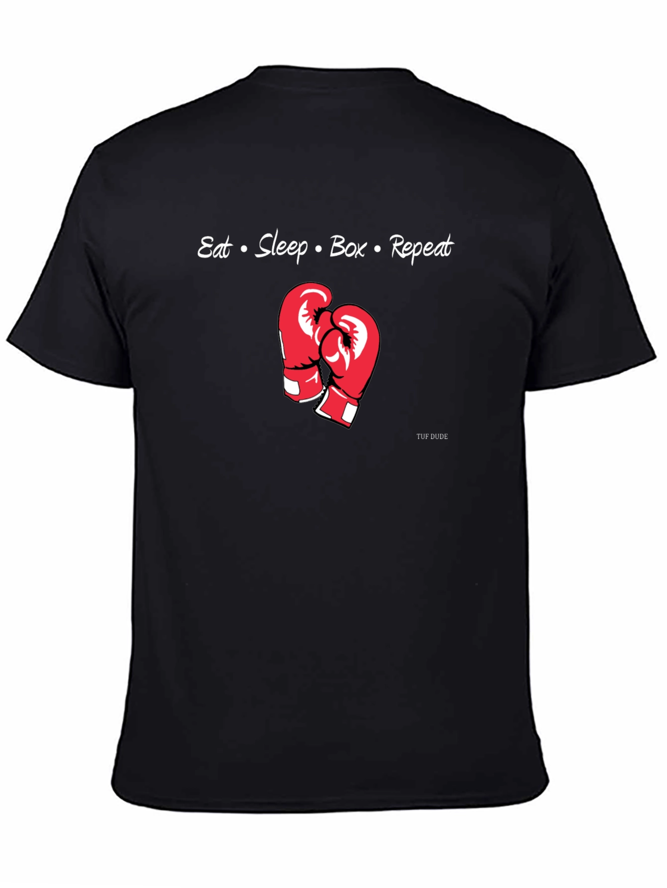 Eat Sleep Box Repeat Boxing Gloves Graphic T-Shirt