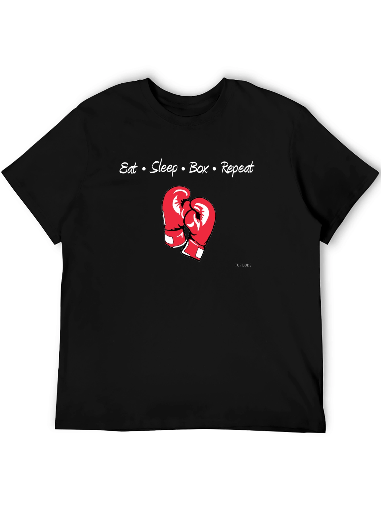 Eat Sleep Box Repeat Boxing Gloves Graphic T-Shirt