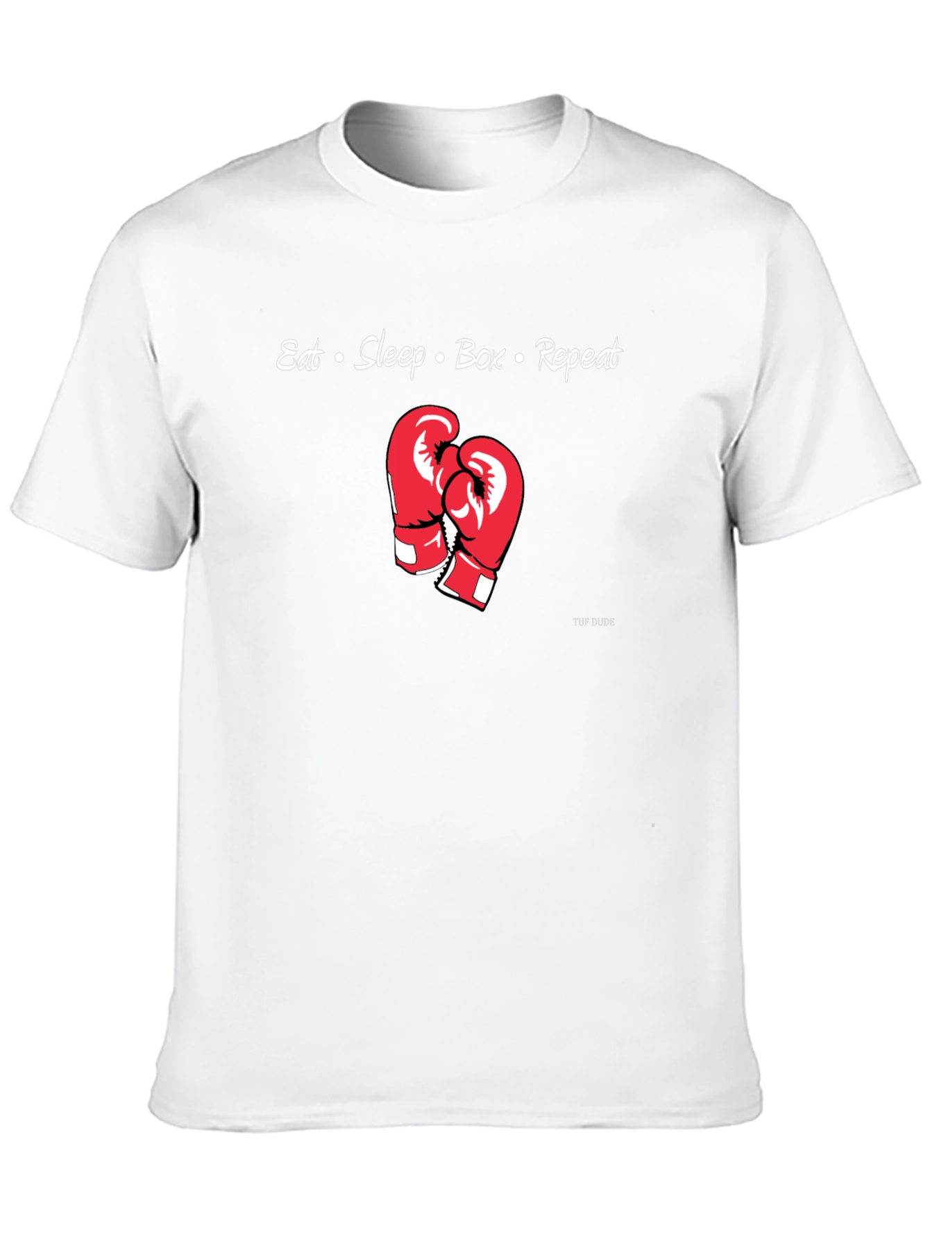 Eat Sleep Box Repeat Boxing Gloves Graphic T-Shirt