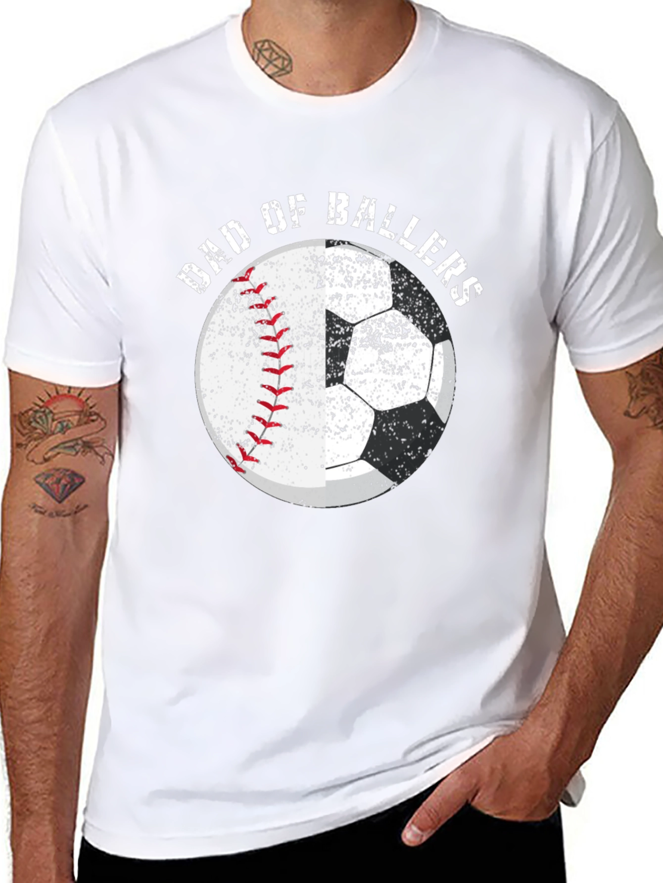 Dad of Ballers T-Shirt Baseball Soccer Fathers Day Tee