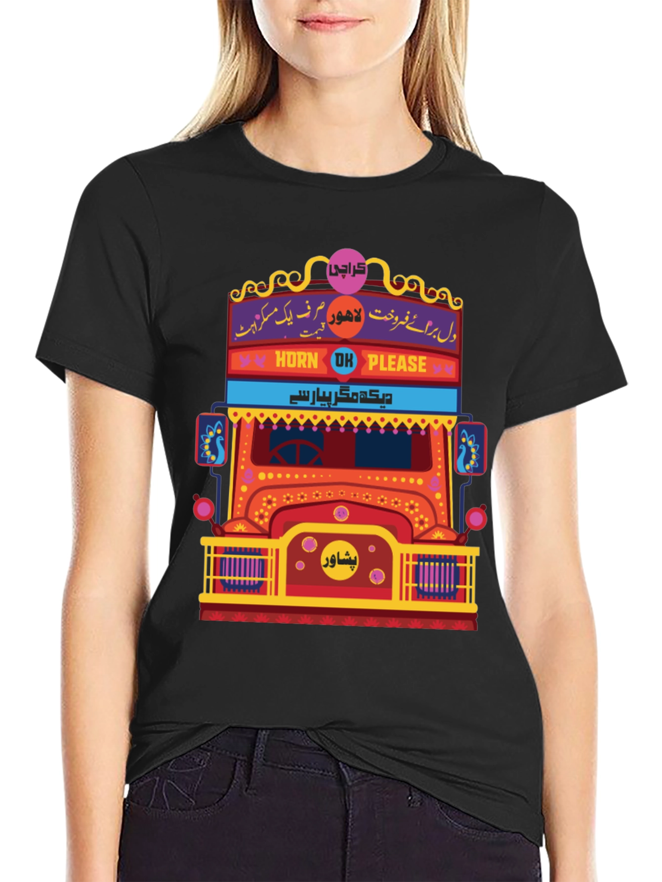Pakistan Truck Art T-Shirt - Horn OK Please