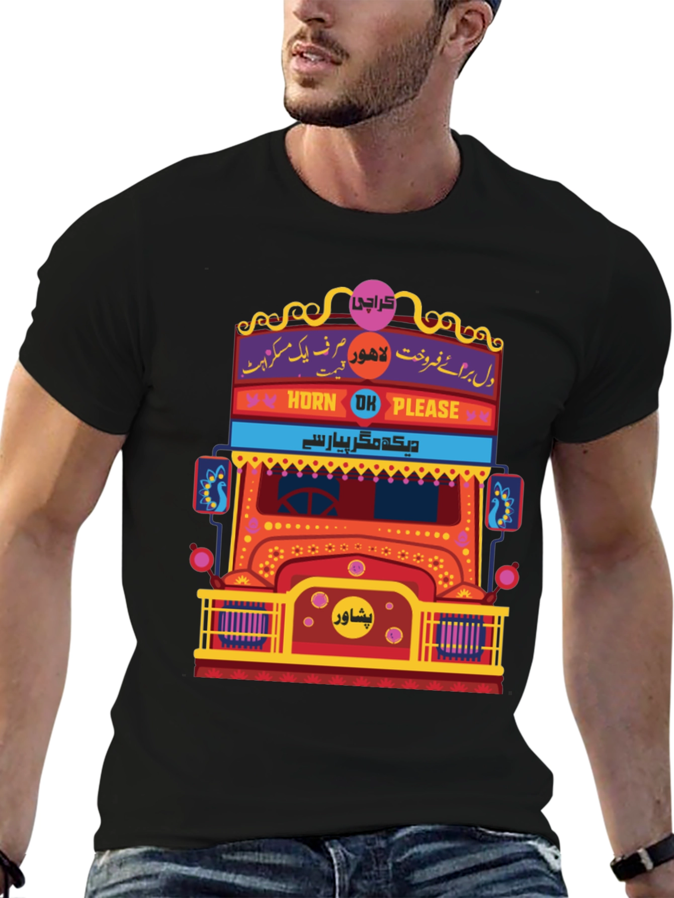 Pakistan Truck Art T-Shirt - Horn OK Please