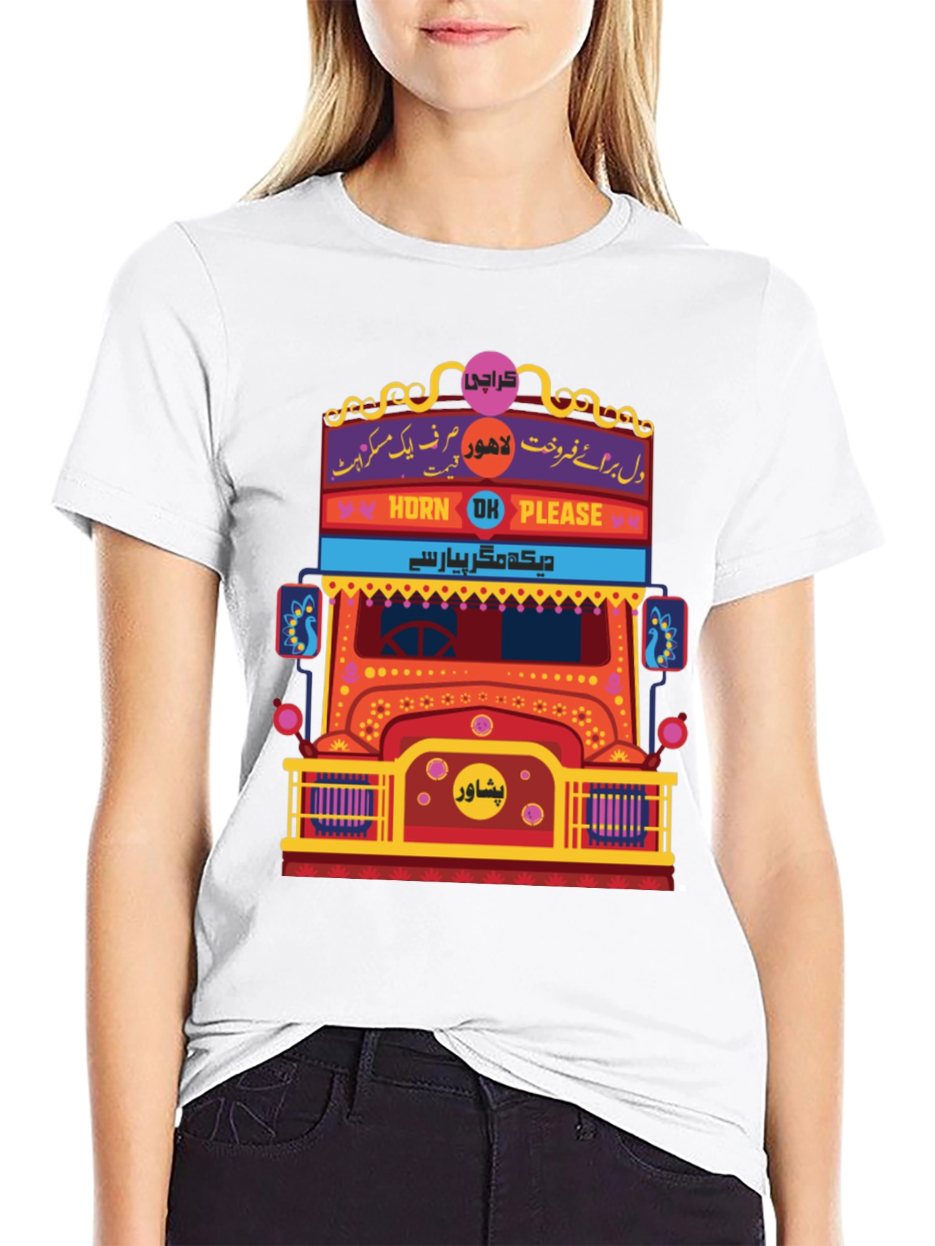 Pakistan Truck Art T-Shirt - Horn OK Please