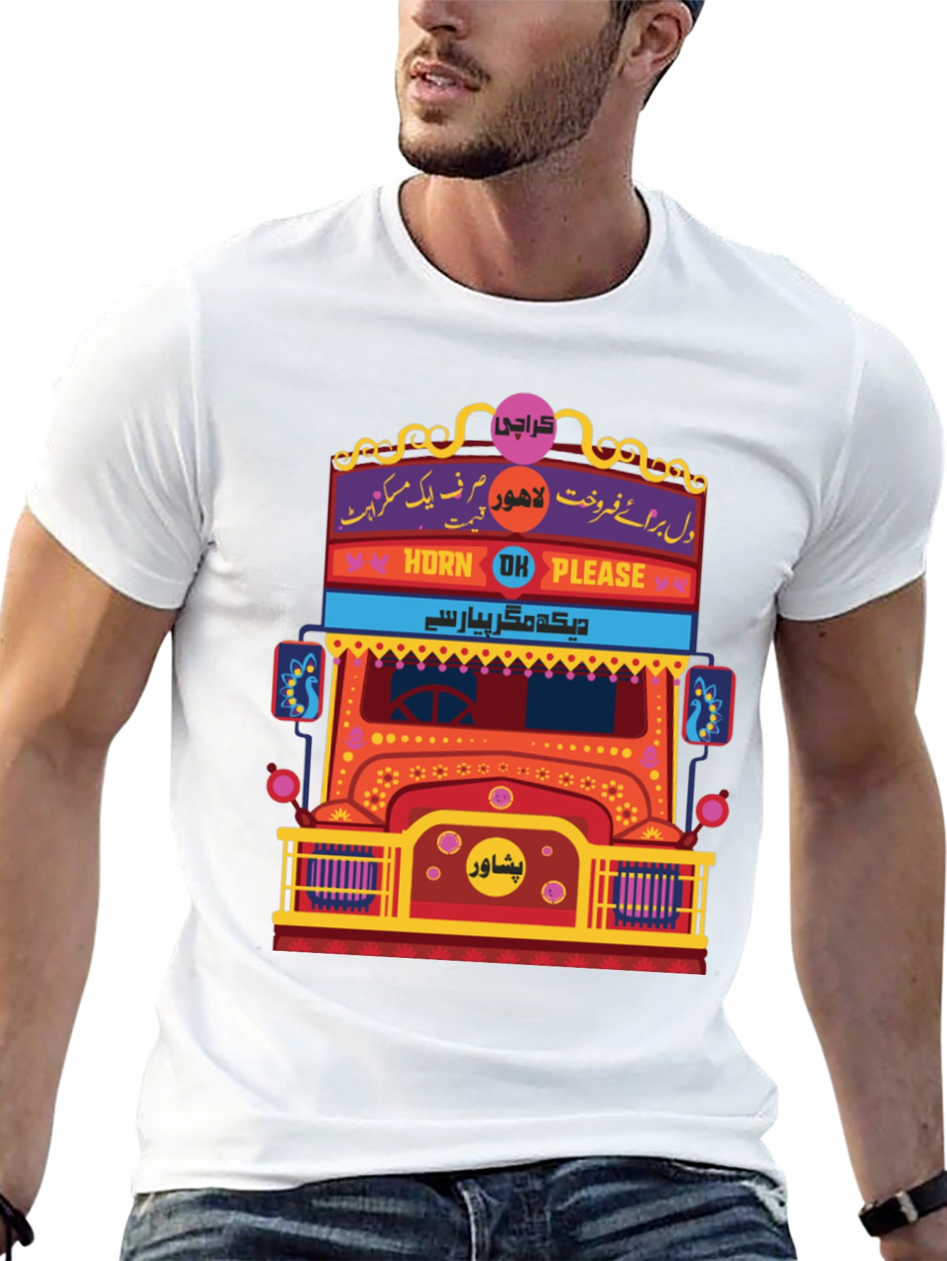Pakistan Truck Art T-Shirt - Horn OK Please