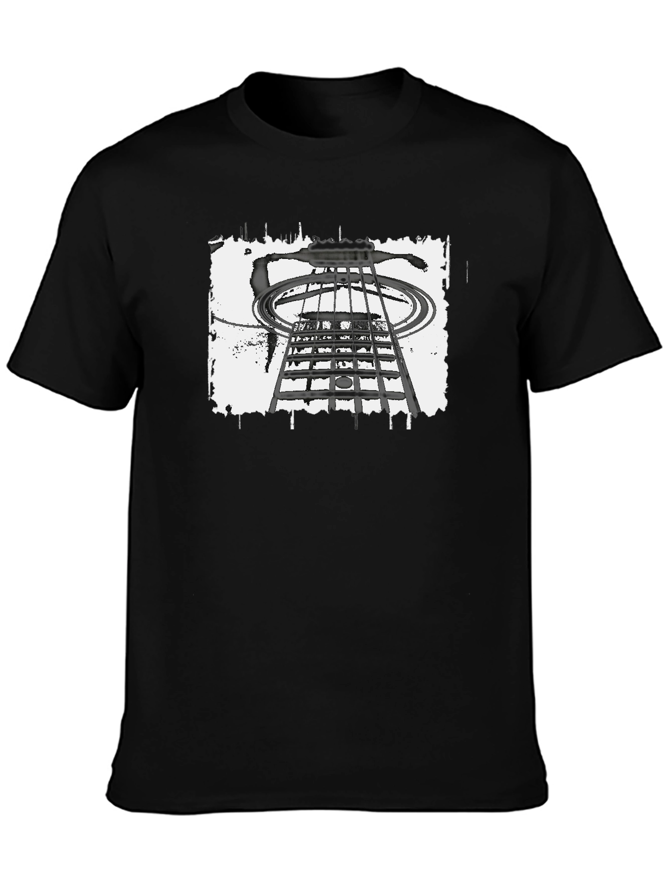 Abstract Guitar T-Shirt - Black Cotton Tee