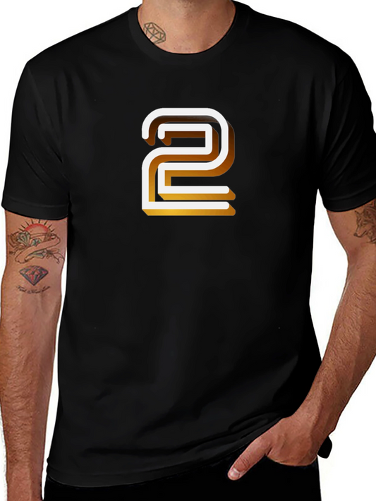 Retro Number 2 Graphic T-Shirt - Black