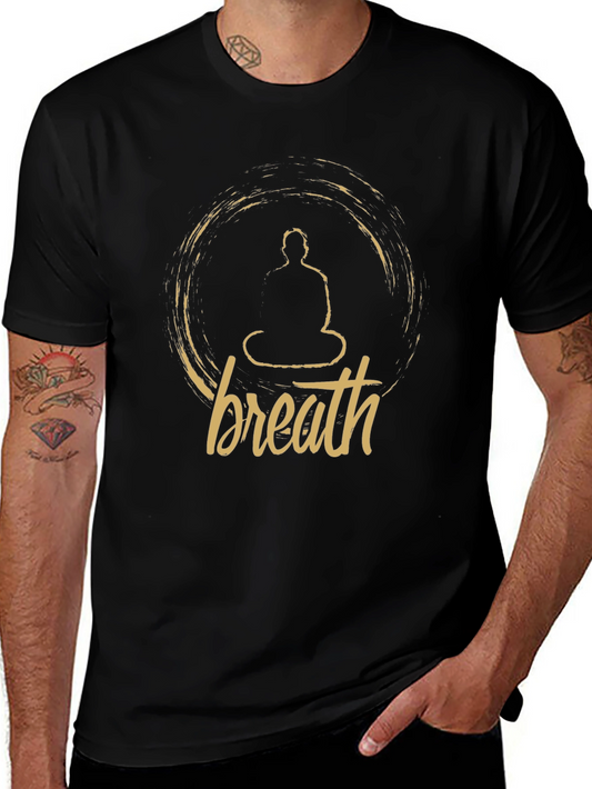 Breath Buddha Meditation Black T-Shirt