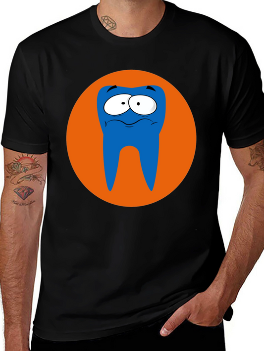 Cartoon Tooth Graphic Tee - Unique Dental Humor T-Shirt