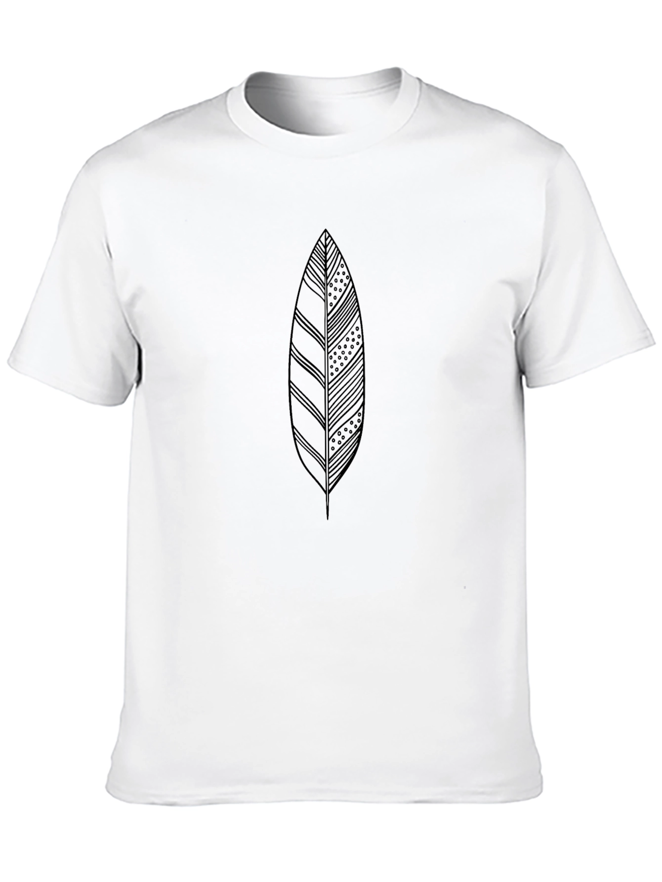 Black Tee with Leaf Design
