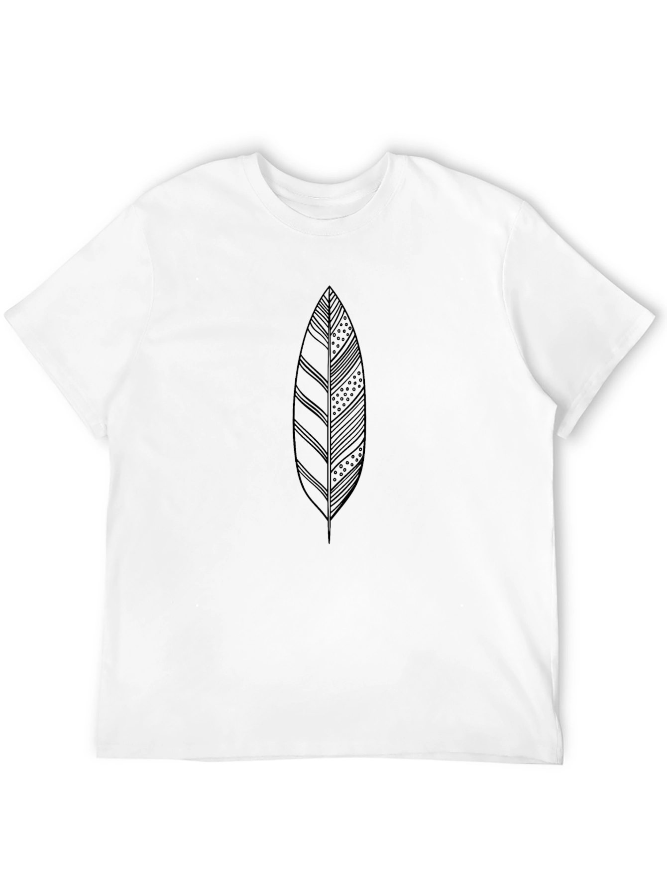 Black Tee with Leaf Design