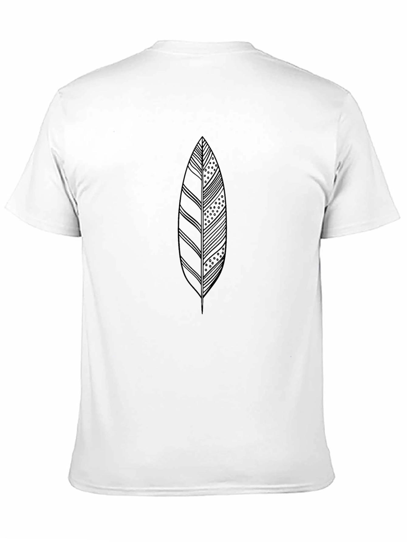 Black Tee with Leaf Design