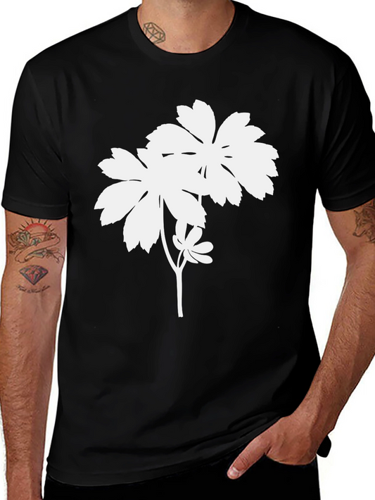 Minimalist Floral T-Shirt - Black