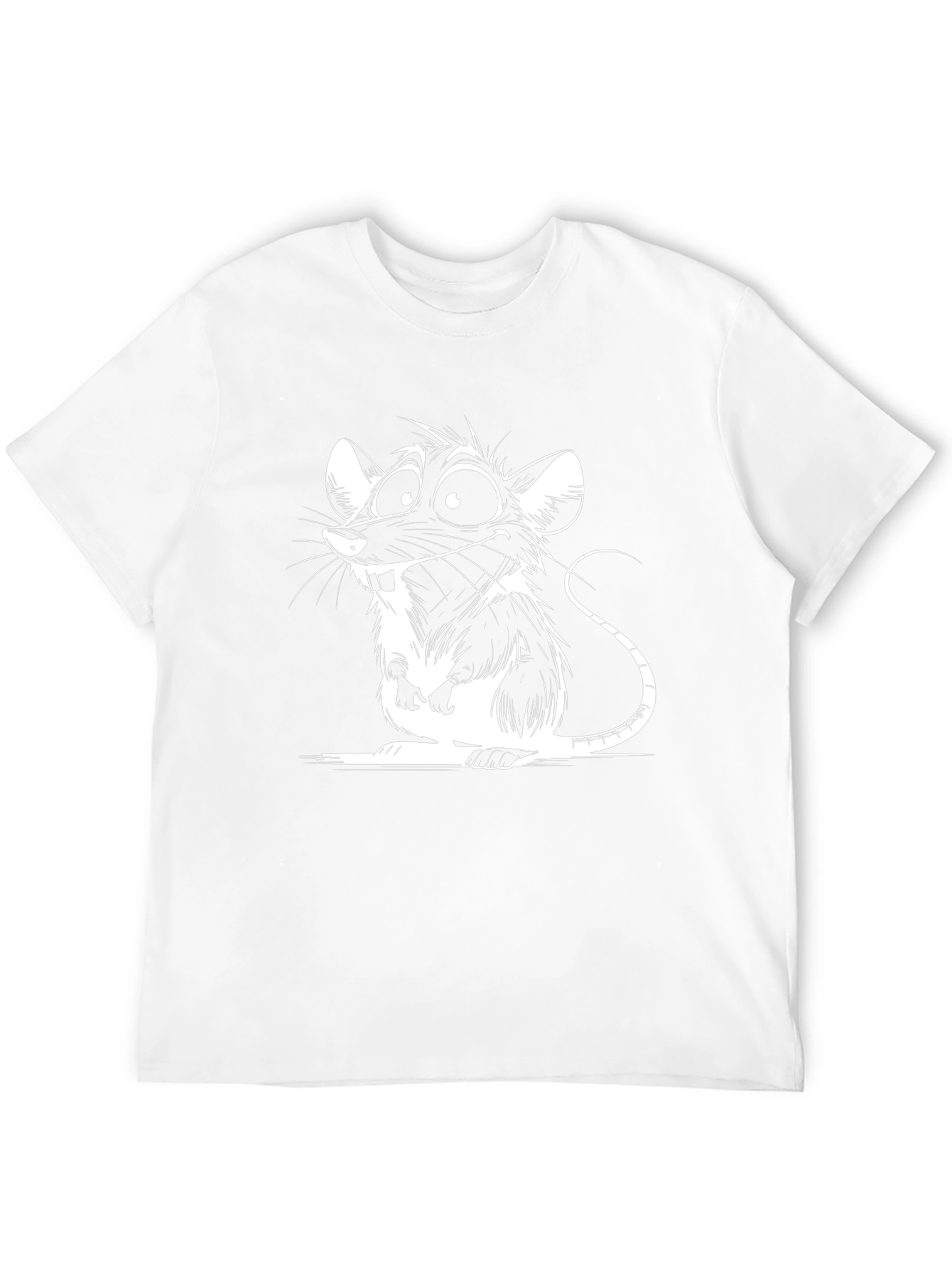 Cartoon Rat Graphic Black T-Shirt