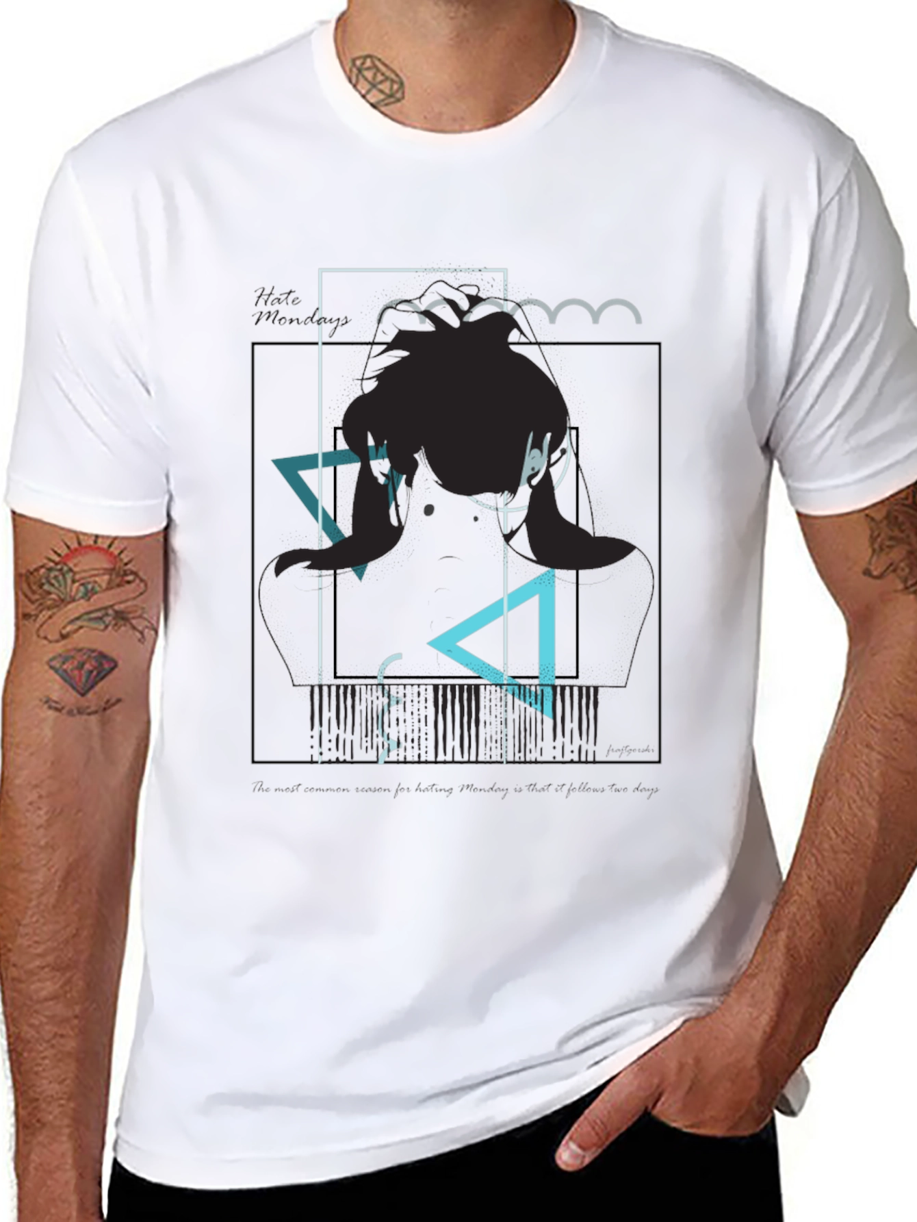 Abstract Graphic Black T-Shirt