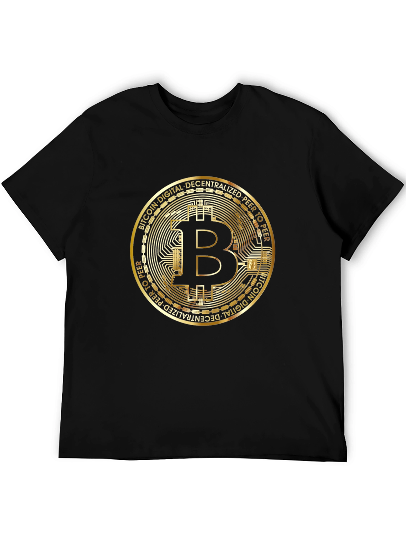 Bitcoin Graphic Print Black T-Shirt