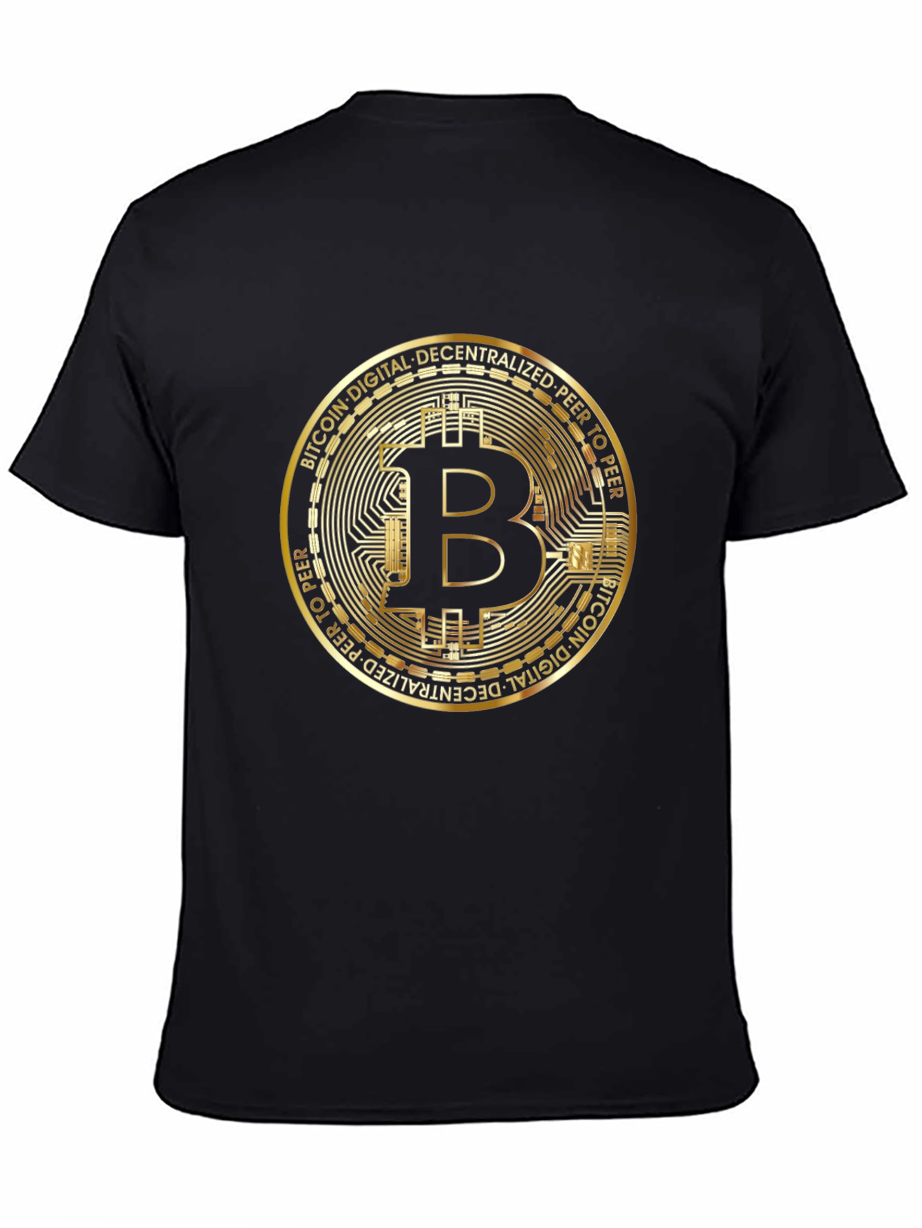 Bitcoin Graphic Print Black T-Shirt