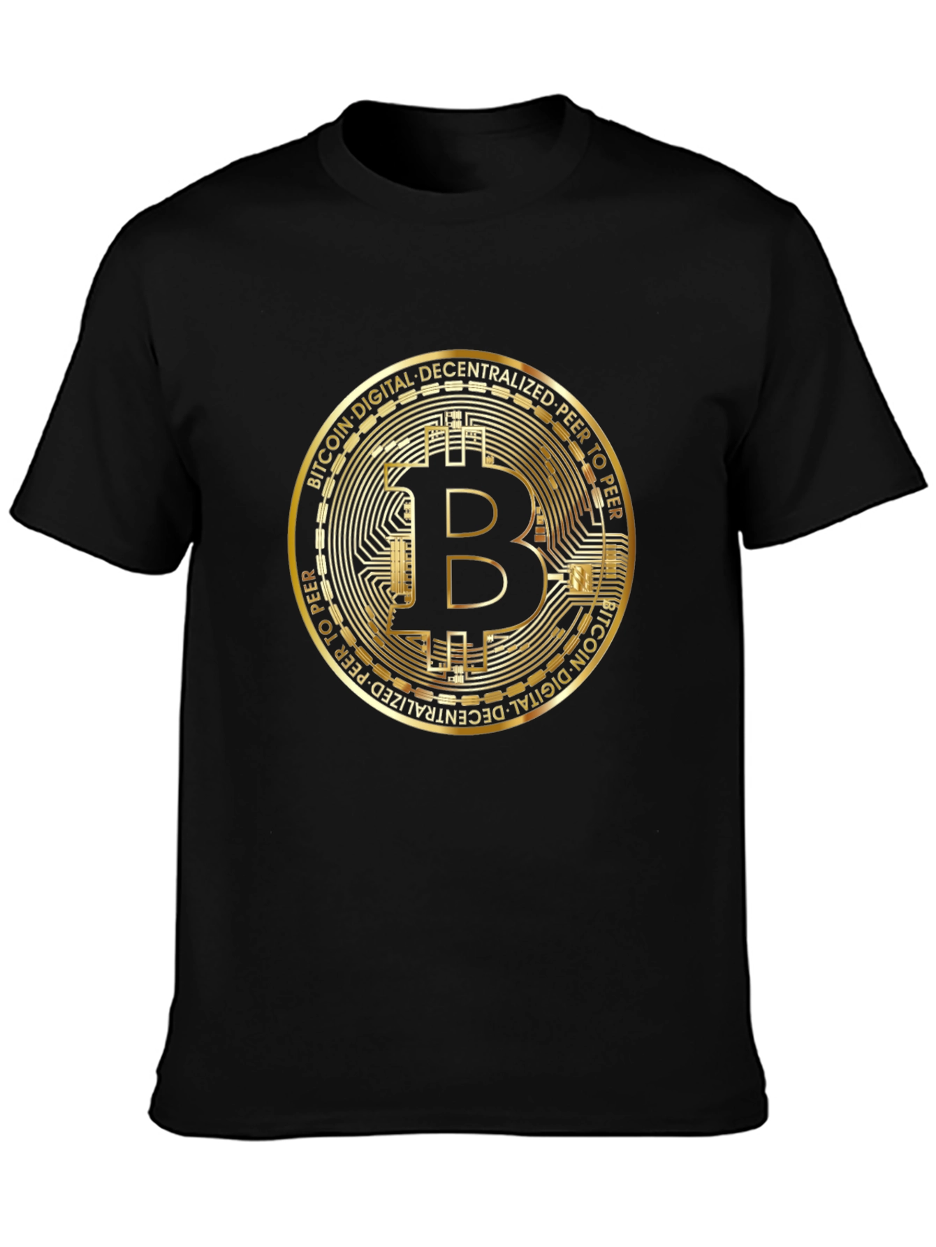 Bitcoin Graphic Print Black T-Shirt