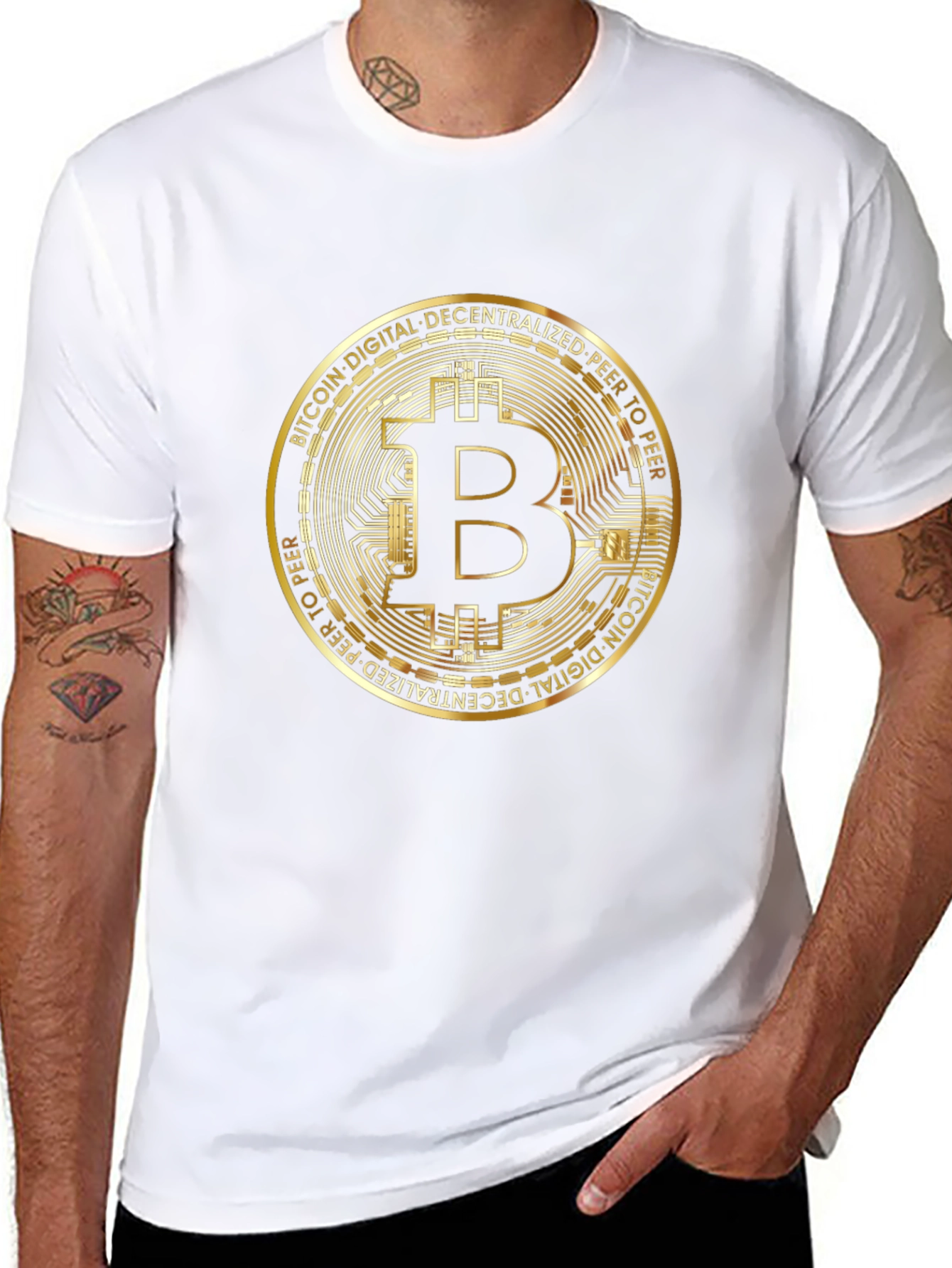 Bitcoin Graphic Print Black T-Shirt