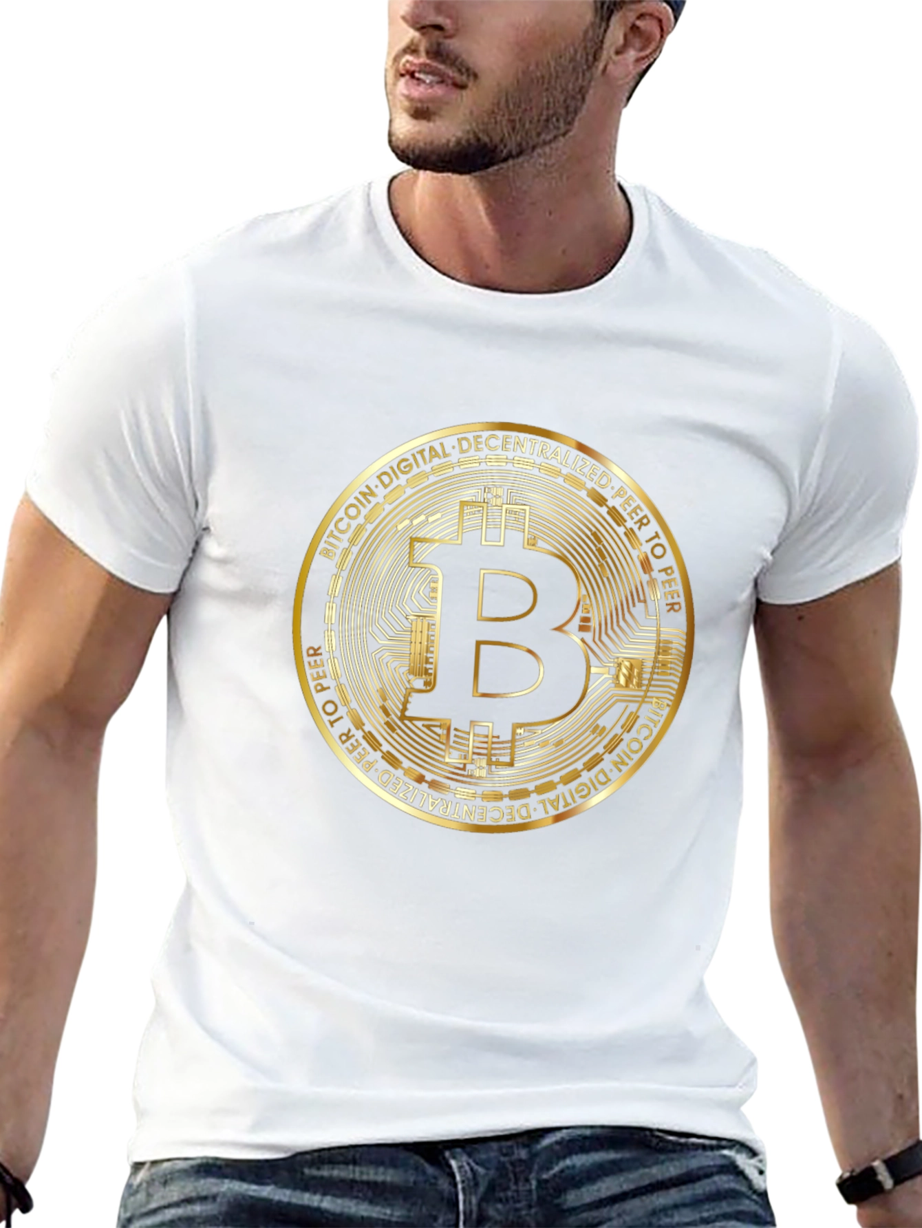 Bitcoin Graphic Print Black T-Shirt