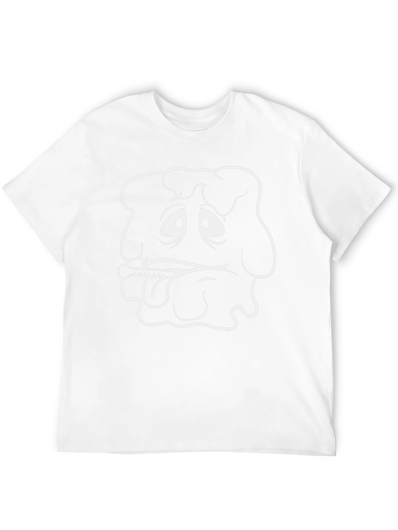 Sick Day Cartoon Graphic T-Shirt - Black